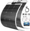 800W Solar Panel Kit - 2 Flexible Monocrystalline Panels for 12V/24V Battery - ETFE Semi-Flexible Design for RV and Off-Grid Use