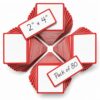 80 Pack Dry Erase Magnetic Labels, 2 x 4 Inch Reusable Write-On Labels for Metal Shelves, Cabinets and Lockers, Red Border