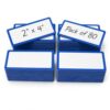 80 Pack Dry Erase Magnetic Labels, 2 x 4 Inch Reusable Write-On Labels for Metal Shelves, Cabinets and Lockers, Blue Border