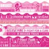 80 Pcs Breast Cancer Awareness Bulletin Board Borders Pink Ribbon Design