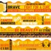 80 Pcs Childhood Cancer Awareness Bulletin Board Borders Gold Ribbon Design