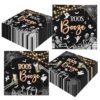 80 Pcs Halloween Paper Napkins Skeleton Ghost Black Disposable Luncheon Dinner Napkins for Halloween Trick or Treat Party Supplies