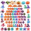 80Pcs Halloween Party Favors for Kids Pop Fidget Keychain Sensory Toys Bulk, Non Candy Trick-or-Treat, Treasure Box Toys for Classroom Prizes, Goodie Bag Stuffers Pinata Fillers, Carnival Birthday