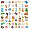80pcs Mini Resin Animals Variety Pack, 60 Styles Tiny Resin Animals Figures