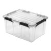 80 Qt IP68 Waterproof Clear Storage Bin, Gasket Seal & Latches, for Home