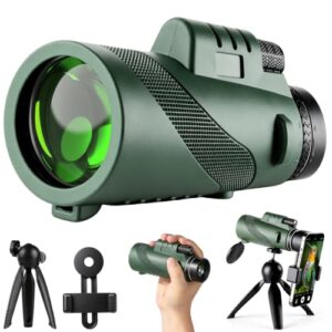 80X100 Monocular Telescope for Adults, with Tripod & Phone Holder