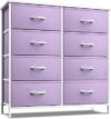 Sorbus Kids Dresser with 8 Drawers – Storage Unit Organizer Chest for Clothes – Bedroom, Kids Room, Nursery, & Closet (Purple, 31.5 x 12 x 32-8 Drawer)