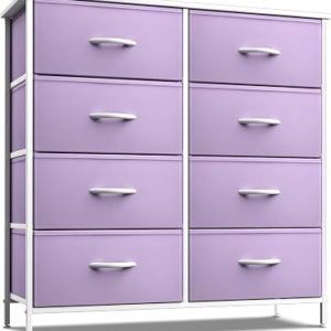 Sorbus Kids Dresser with 8 Drawers – Storage Unit Organizer Chest for Clothes – Bedroom, Kids Room, Nursery, & Closet (Purple, 31.5 x 12 x 32-8 Drawer)