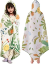 Hooded Bath Towels for Kids, Kids Toddler Beach TowelsGirls Boys, 45″ x 45″ Large Size 100% Cotton Muslin Towels, Absorbent Six-Layer Quick Dry Wrap, Perfect for Pool Swim (Jungle