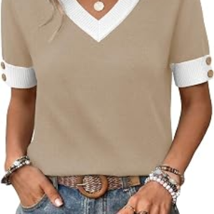 WIHOLL Short Sleeve Sweater