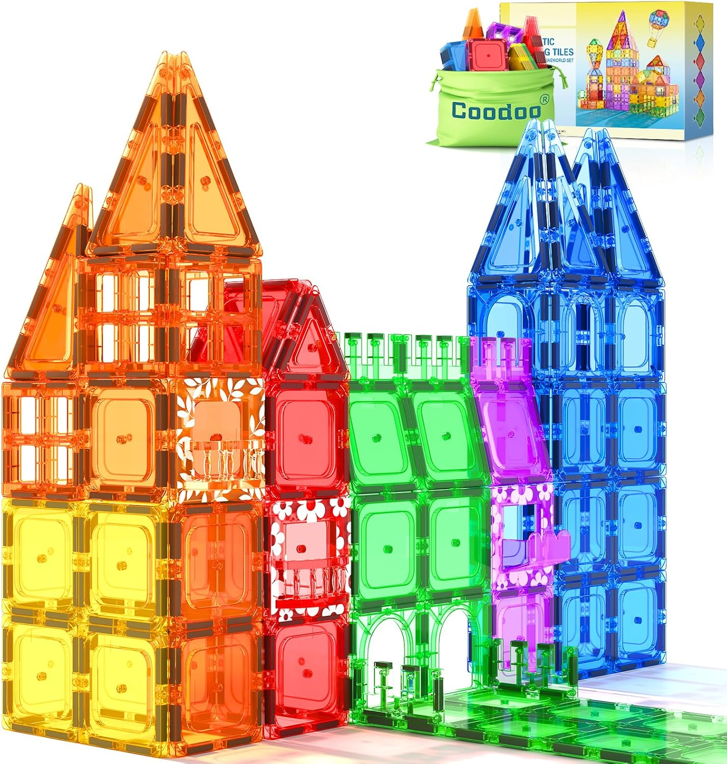 60 PCS Magnetic Building Tiles Kids Toys STEM Magnetic Blocks Sensory Toys