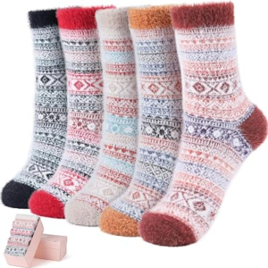 ICEIVY I5 Pair Winter Cozy Socks