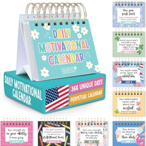 Hadley Designs Daily Motivational Quotes for Desk – Inspirational Desk Calendar 2026, Motivational Desks Calendars 2026, Perpetual Calendar, Daily Affirmations for Women, Back to School Teacher Gifts
