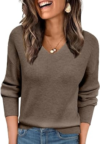DANCINGYARNS V Neck Wool Sweater
