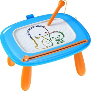 Kikapabi Toddler Toys for 1-2, Magnetic Drawing Board for Boys Girls, Colorful Durable Doodle Writing Board for Early Learning Birthday, Kids Travel Activity (Blue)