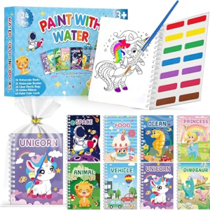 Elover 24 Water Coloring Books for Kids Party Favors – Bulk Mini Coloring Books for Kids Ages 4-8,Small Birthday Goodie Bag Stuffers School Teacher Return Gift Art Crafts Classroom Prizes