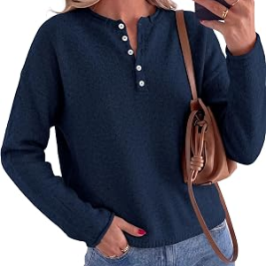 PRETTYGARDEN Henley Cozy Sweaters