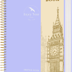 FLYING EAGLE Hardcover Sketchbook for Drawing 8.5 x 11 Spiral Sketch Book for Adults Women Kids with 100gsm 68lb 120 Sheets Premium Paper Sketch Pad for Drawing Books Notebook Art Supplies, Purple
