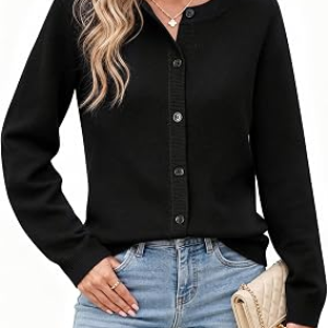 Womens Cardigan Sweaters Lightweight Button Down Business Casual Tops