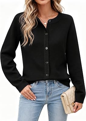 Womens Cardigan Sweaters Lightweight Button Down Business Casual Tops