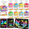 24 Pack Rainbow Scratch Notebook Art Party Favors for Kids | Rainbow Art Coloring Books for Kids Birthday Party Favors, Goodie Bags Stuffers for Kids Bulk Classroom Gifts for Student