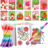 BenLouis 12 Strawberry Coloring Books with 12 Stacking Crayons for Kids