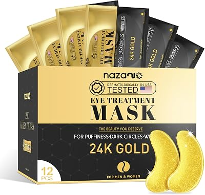 NAZANO 12 Pcs 24K Gold Under Eye Patches