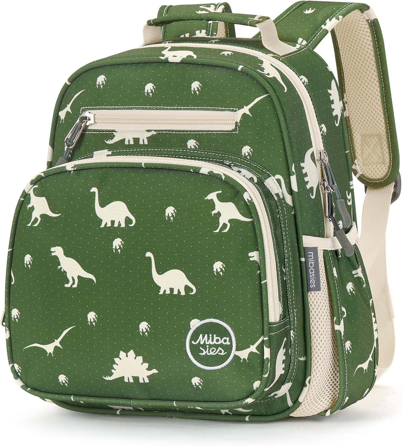 mibasies Toddler Backpacks for Boys 2-4: Little Kid Backpack for Preschool Prek Daycare - Dinosaur Green