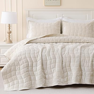 DOWNCOOL 3 Pieces Velvet Quilt Set