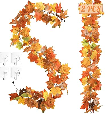 HELIMOTO 2Pack 11.8FT Fall Garland
