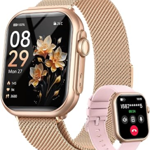 Smart Watches for Women,1.85″ HD Smartwatch Fitness Trackers, with 2 Bands