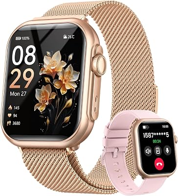 Smart Watches for Women,1.85" HD Smartwatch Fitness Trackers, with 2 Bands
