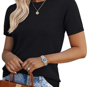 SLOWCOLIN Women Short Sleeve Sweater