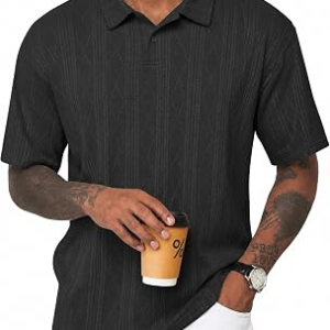 ZKMAN Mens Knit Polo Shirt