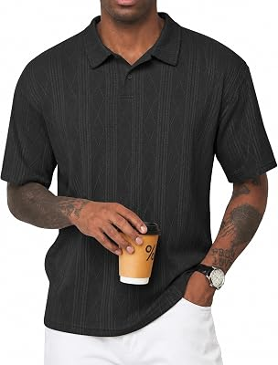 ZKMAN Mens Knit Polo Shirt