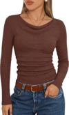 WIHOLL Cowl Neck Tops