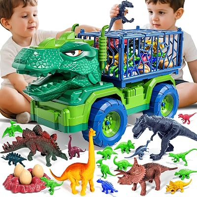 GUMINNARA 22 In 1 Toddler T-Rex Dinosaur Truck Toy Set