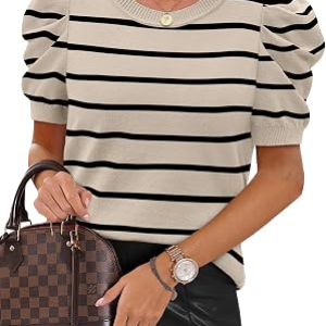 SAMPEEL Womens Short Sleeve Sweaters