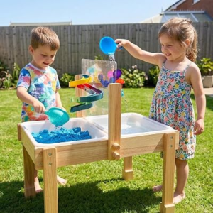 Sand and Water Table for Toddlers, Wooden Activity Sensory Table