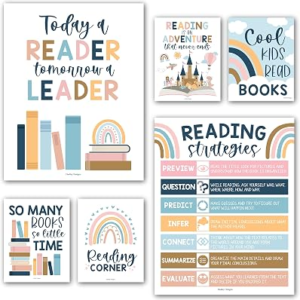 Reading Posters for Classroom Elementary and Library Decor – Reading Corner