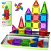 40PCS Mini Magnetic Tiles Toddler Travel Essentials Toys with Case Set, Magnetic Building Blocks Kids Games, Montessori Preschool Education Sensory Toys for 3 4 5 Year Old Boys Girls Birthday Gifts