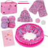 PREBOX Knitting Loom Kit for Kids and Beginners, Hat and Scarf, Rose