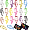 Upquzzfy 50 Pcs Lightning-Shaped Paper Clips – Funny Metal Paperclips Set for Office, School File Organization, Desktop, and Party Decor – Multicolored with Sprayed Finish
