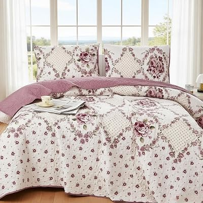 WHWODIDE Boho Floral Quilt Set