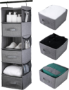 Corodo 6-Shelf Hanging Closet Organizer, Dark Gray