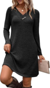 OFEEFAN Women Long Sleeve Dress