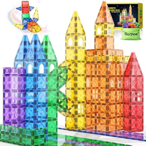 Soyee 102PCS Magnetic Tiles Building Blocks Stem Toys for 3+ Year Old Boys Girls Montessori Toys Toddler Kids Gifts Parents Approved Sensory Toys