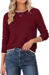 GRACE KARIN Womens Fall Sweaters Crew Neck Cropped Cozy Sweater