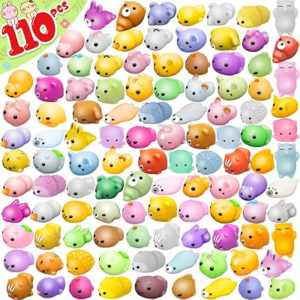 Dioju 110 Pcs Mochi Squishy Toy, Mini Kawaii Squishies Bulk Sensory Fidget Toys Goody Bag Party Favors for Kids, Classroom Prizes Pinata Filler Carnival Stocking Stuffers Christmas Birthday Gifts | Goody Bag, Party Favors, Classroom Prizes for Kids, Pinata Filler Carnival Stocking Stuffers Christmas Birthday Gifts
