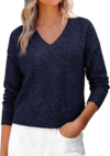 KIRUNDO Fall Sweaters for Women 2026 V Neck Casual Loose Long Sleeve Tops